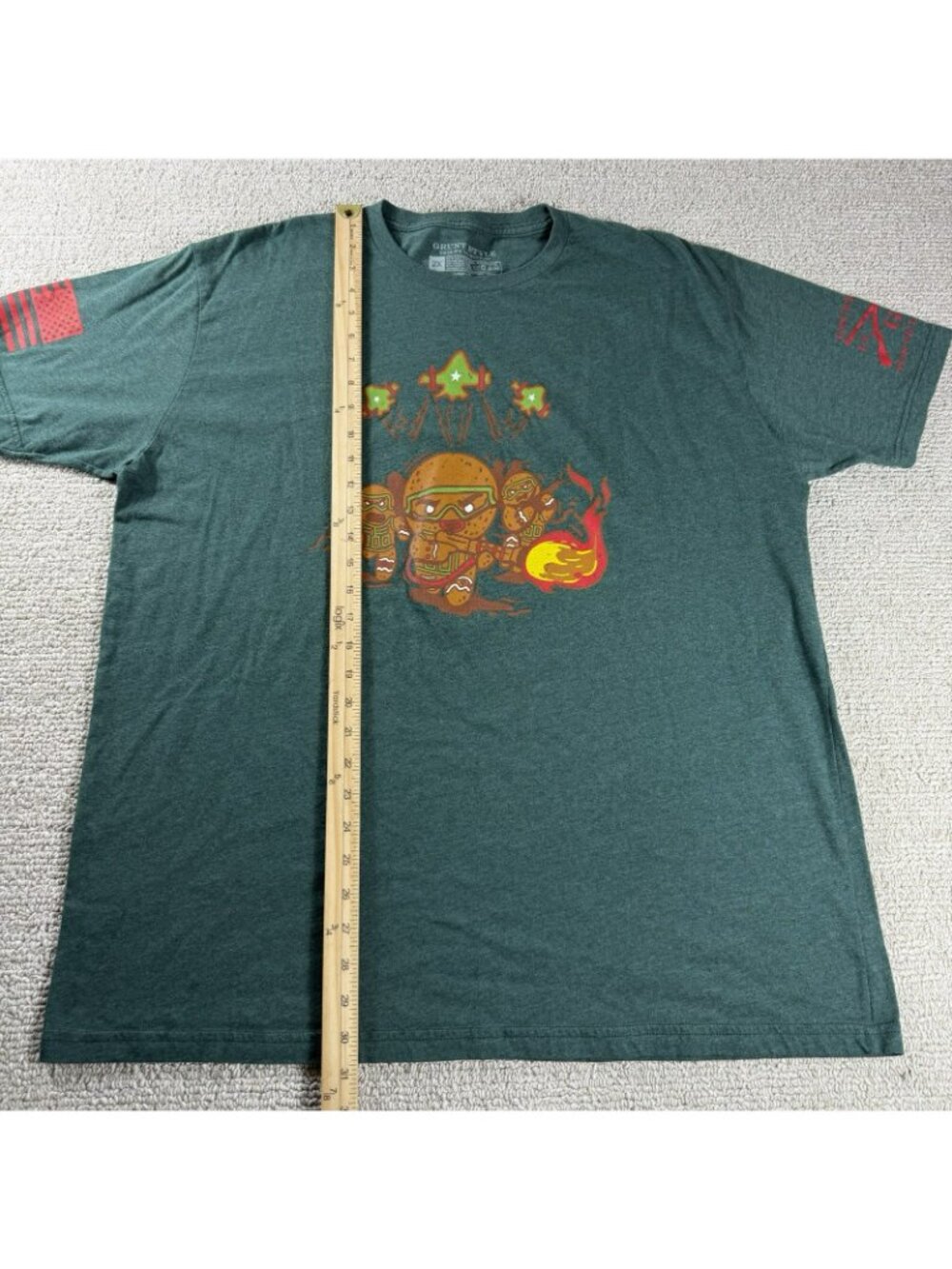 Grunt Style Battle Gingerbread T-shirt Green Men’s Size XXL - Picture 4 of 7